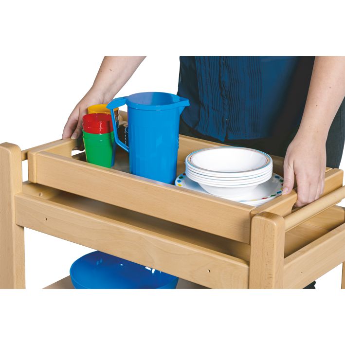 Tablett für Servierwagen Massivholz